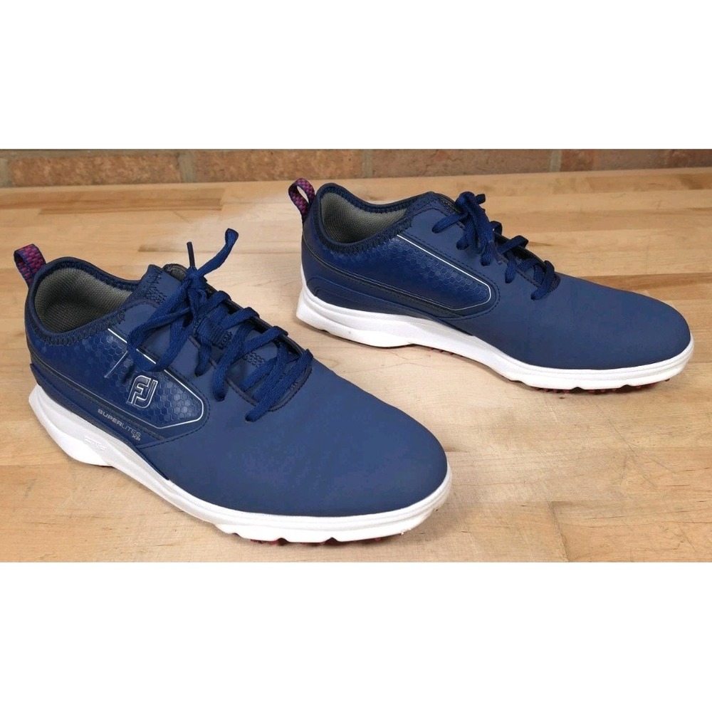 FootJoy SuperLites XP Men 9.5M Waterproof Spikeless Golf Shoes Blue 58090